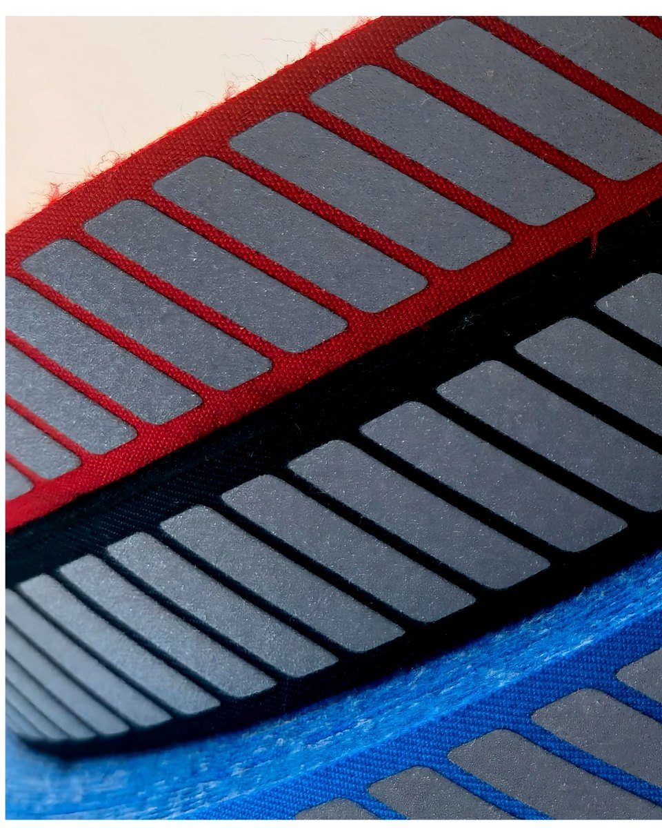 Segmented heat-transfer reflective tapes in red, black and blue